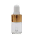 Glass Essential Oil Dropper Bottles Clear Mini 1ml/2ml/3ml Perfume Dropping Bottle Cosmetic Sample Vials with Gold Cap